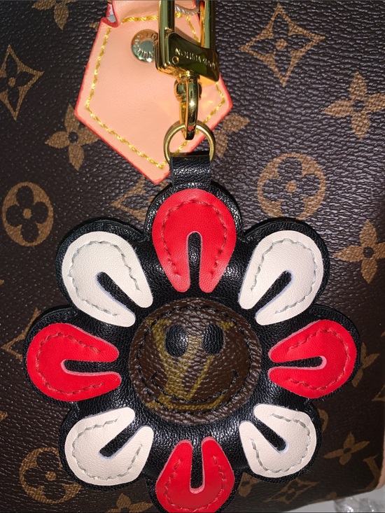 Upcycled lv bag charm Accessories - Upcycled Lv Takashi Flower bag/purse charm keychain